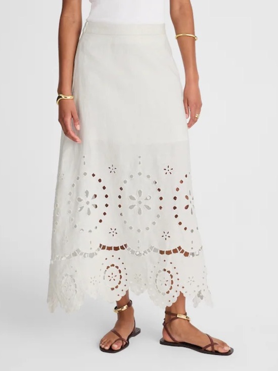 Madewell Dresses & Skirts - Madewell NWT Eyelet Embroidered Maxi Skirt Size 6 in Salt